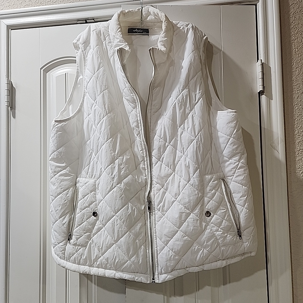 White Quilted Vest